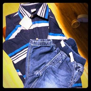 New Boys 5T Collar Shirt + Jeans 👖 👕 ❤️